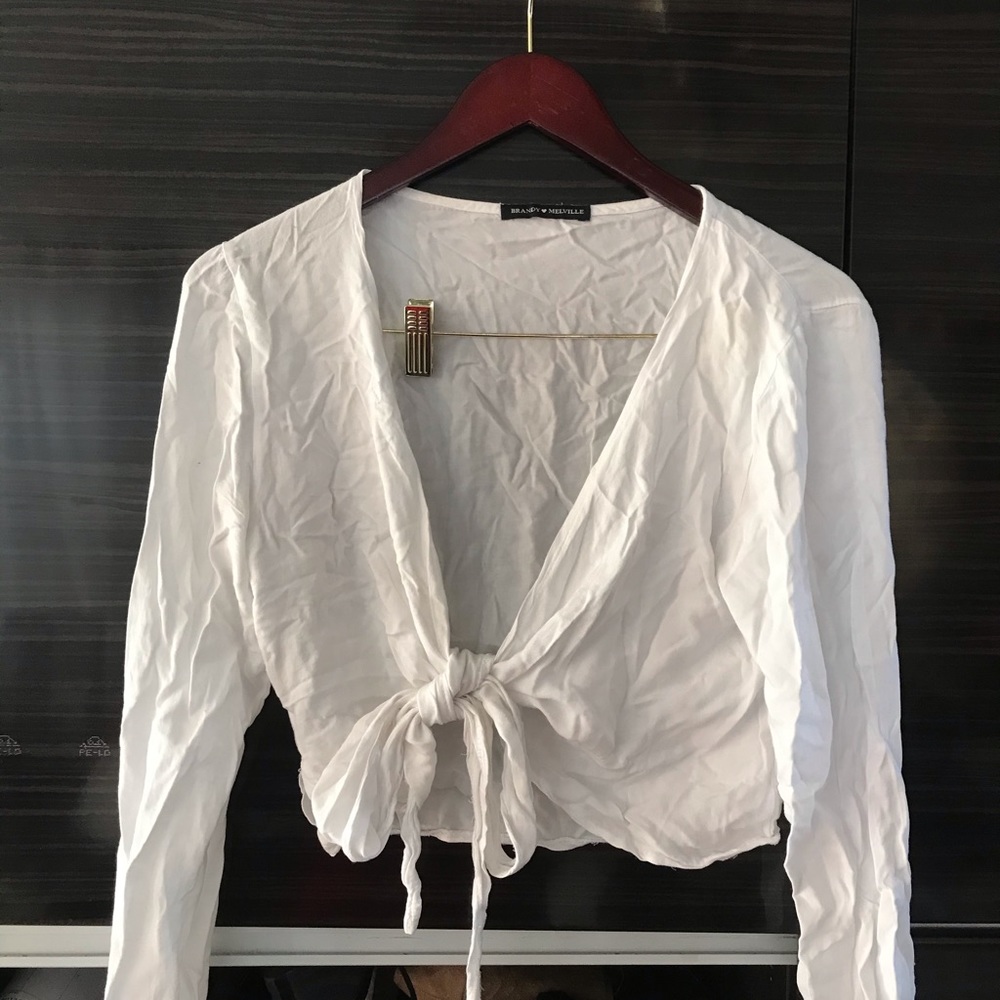 Brandy Melville Tie Up White Top